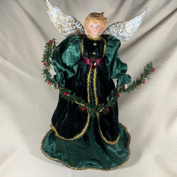 16” Porcelain Angel Tree Topper - Picture 10 of 13